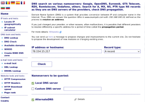 DNS Lookup DNS propagation check