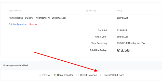 CooliceHost.com Payment Methods