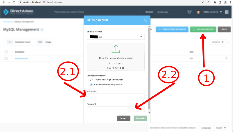 MySQL Management Backup